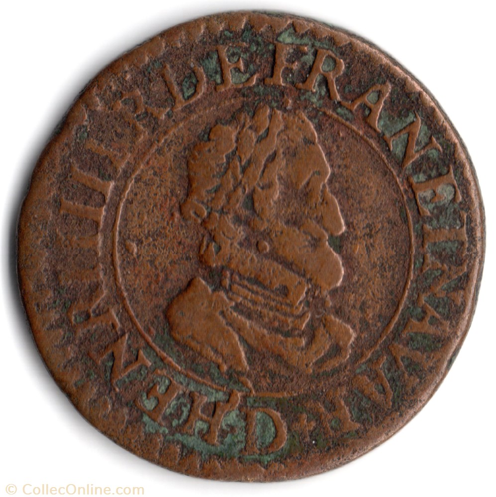CGKL204 - Double tournois HENRI IV 1610D Lyon monnaie france a royale cgkl204 double tournois henri iv 1610d lyon