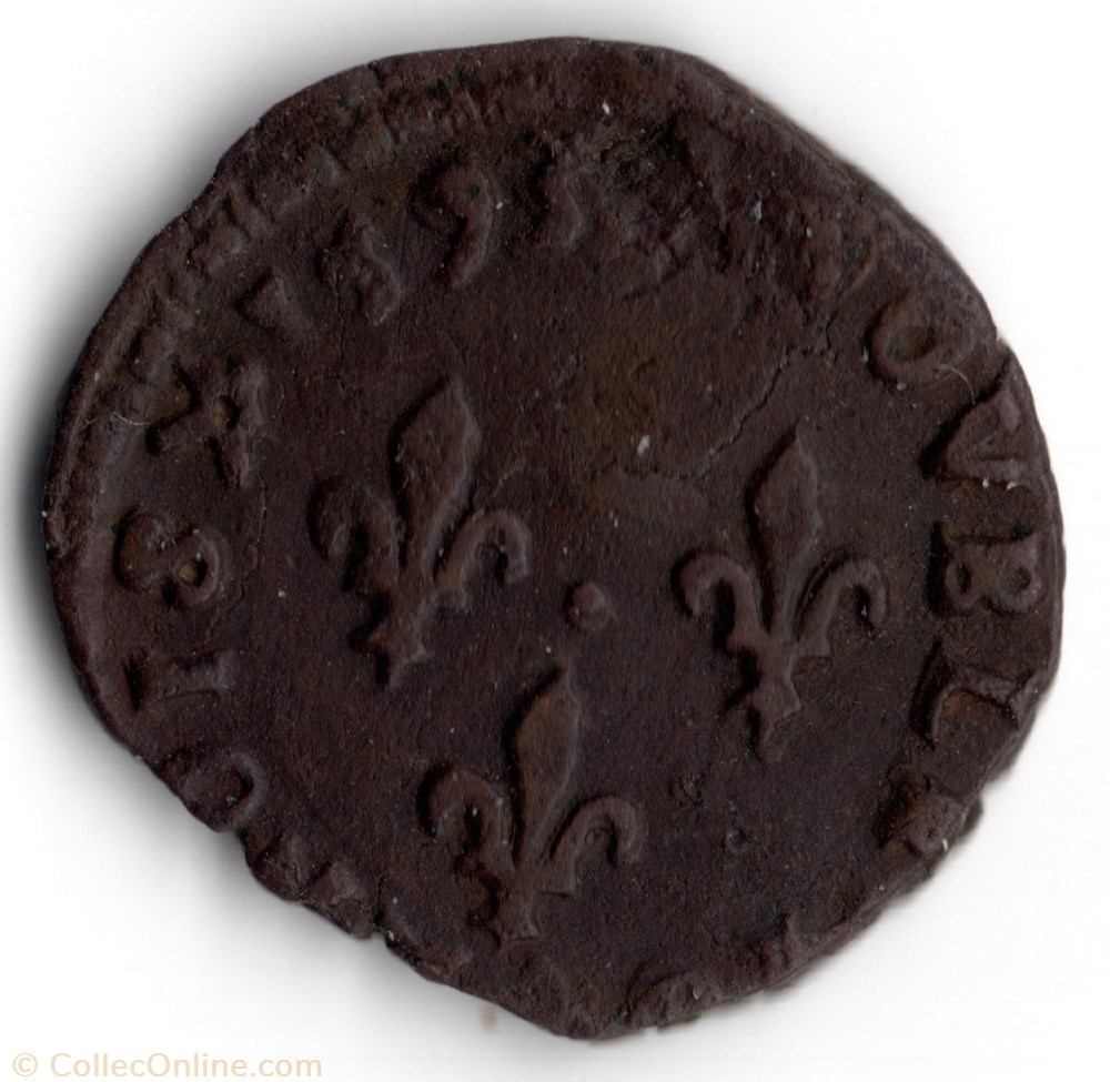 CGKL198 - Double tournois HENRI IV 1593I Limoges monnaie france a royale cgkl198 double tournois henri iv 1593i limoges