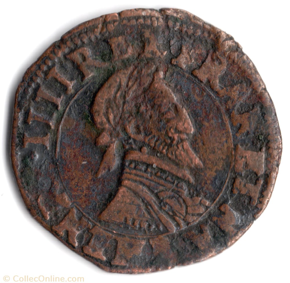 monnaie france a royale cgkl246 double tournois henri iv 1594 villeneuve
