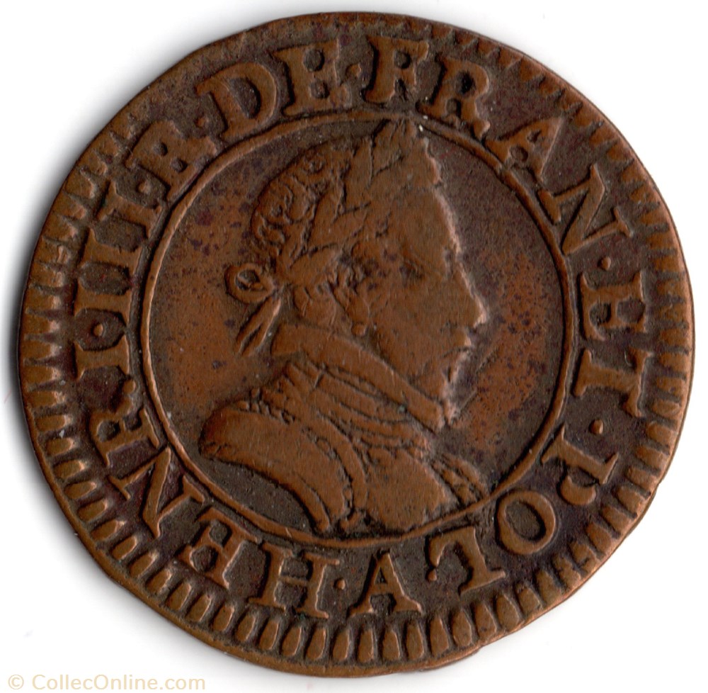 CGKL84 - Double tournois HENRI III 1587A Paris monnaie france royale cgkl84 double tournois henri iii 1587a paris