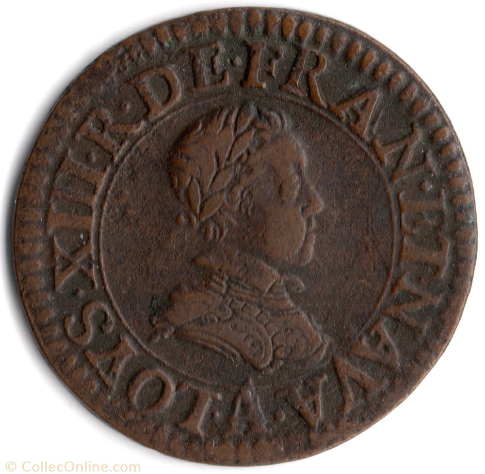 CGKL386 - Double tournois LOUIS XIII 1611A Paris monnaie france royale cgkl386 double tournois louis xiii 1611a paris