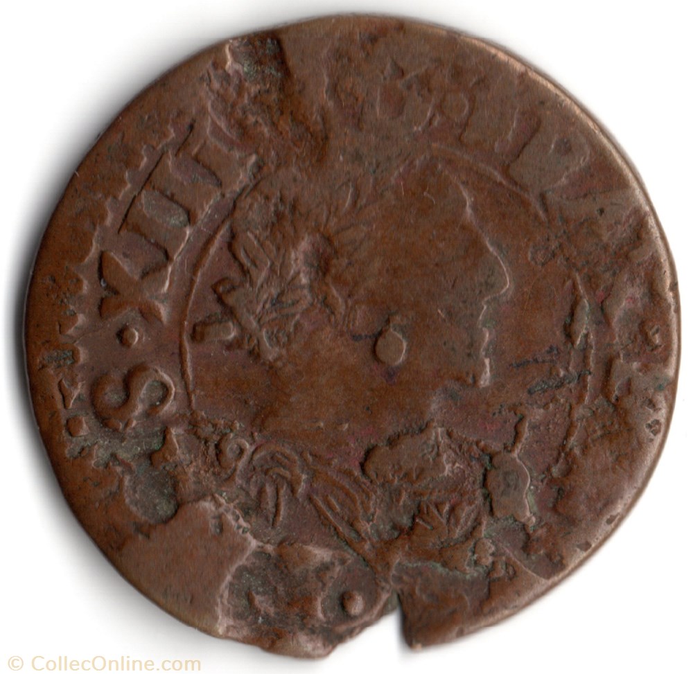 monnaie france royale cgkl296 double tournois louis xiii 1639k bordeaux