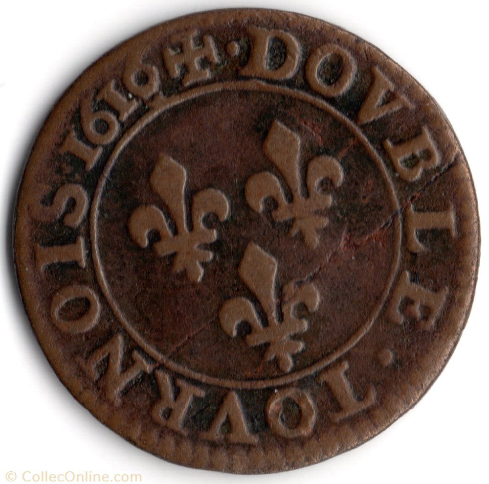monnaie france royale cgkl386 double tournois louis xiii 1616a paris