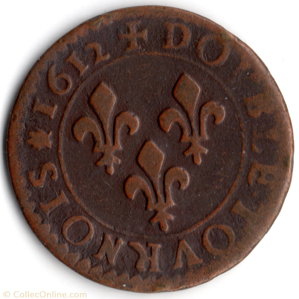 CGKL436 - Double tournois LOUIS XIII 1612M Toulouse monnaie france a royale cgkl436 double tournois louis xiii 1612m toulouse