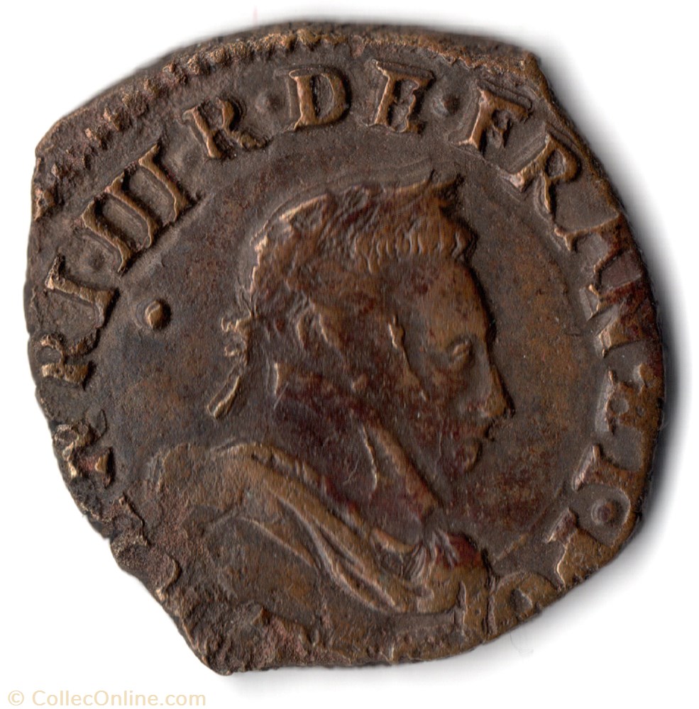 CGKL74 - Double tournois HENRI III 1586T Nantes monnaie france royale cgkl74 double tournois henri iii 1586t nantes