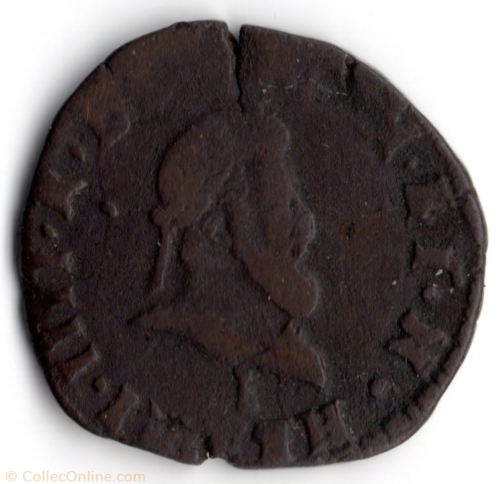 CGKL198 - Double tournois HENRI IV 1593I Limoges monnaie france a royale cgkl198 double tournois henri iv 1593i limoges
