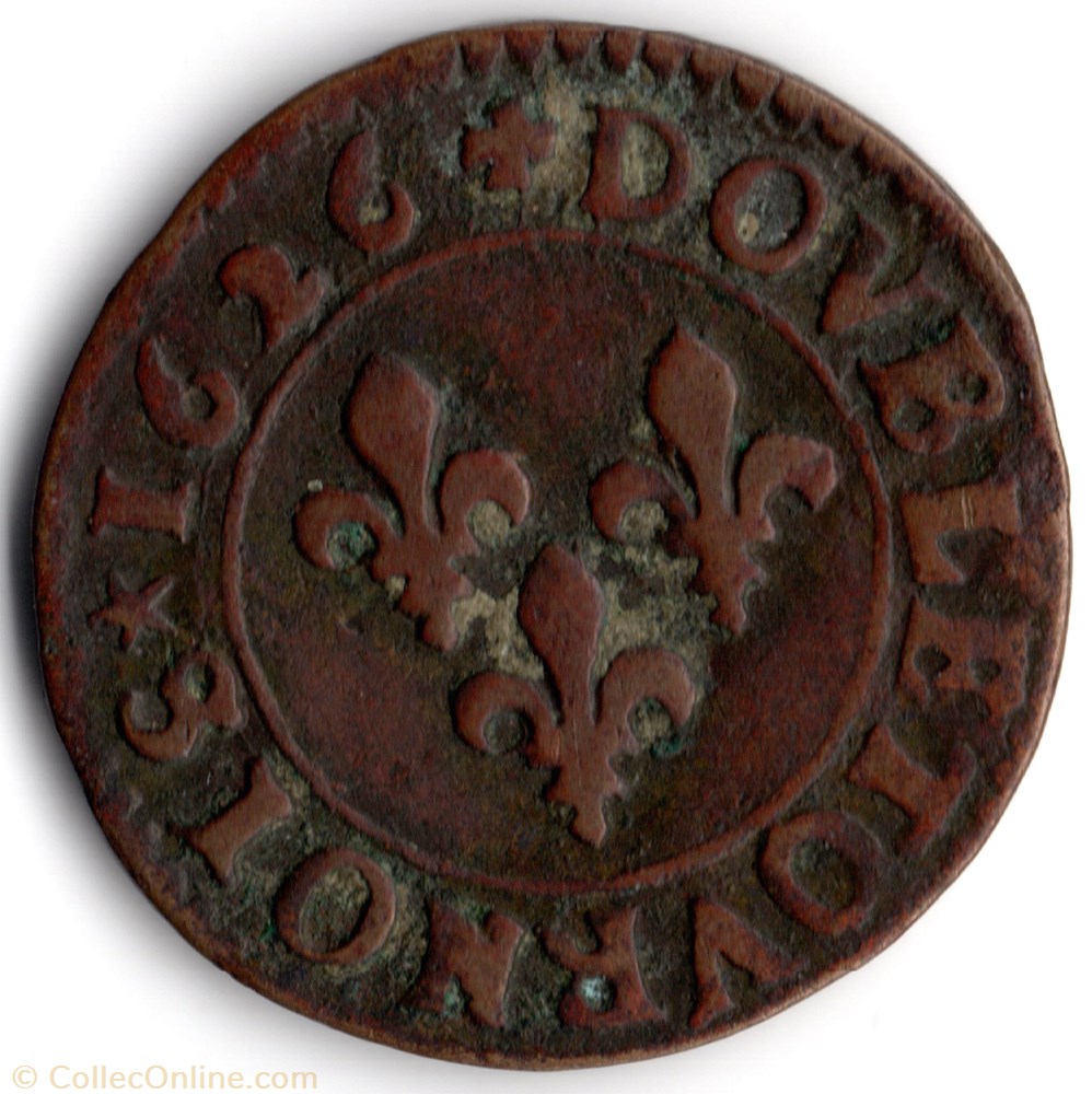 CGKL414 - Double tournois LOUIS XIII 1626G Poitiers monnaie france a royale cgkl414 double tournois louis xiii 1626g poitiers
