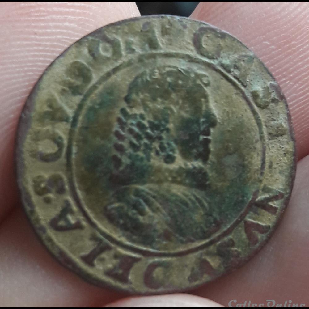 GASTON D'ORLEANS 1627-1650 Double tournois monnaie gaston orleans 1627 1650 double tournois