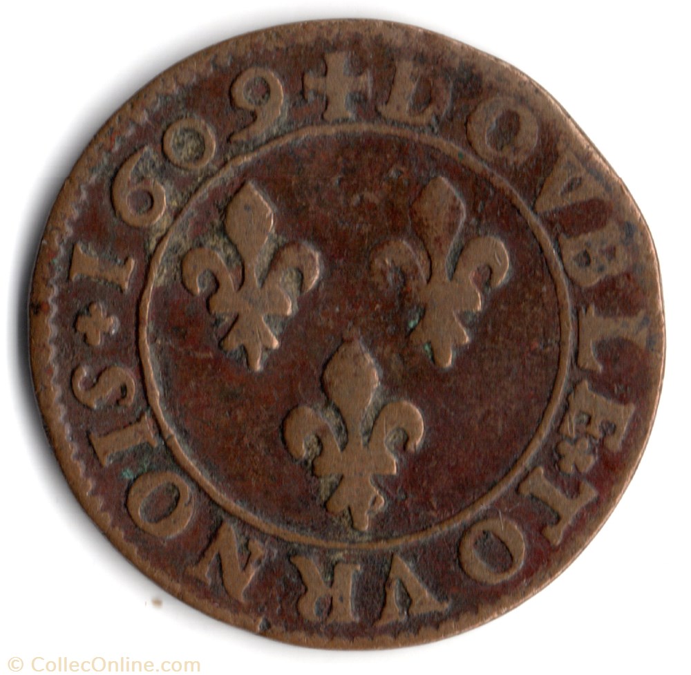 CGKL202 - Double tournois Henri IV 1609D Lyon monnaie france a royale cgkl202 double tournois henri iv 1609d lyon