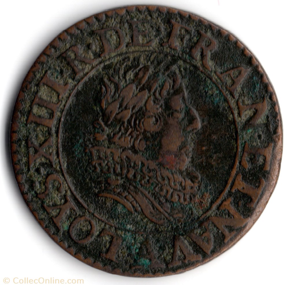 CGKL394 - Double tournois LOUIS XIII 1629A Paris monnaie france royale cgkl394 double tournois louis xiii 1629a paris