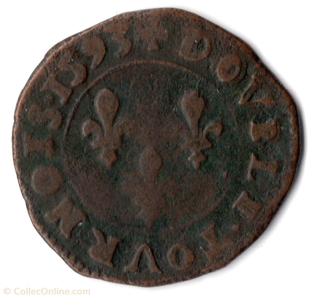 monnaie france a royale cgkl182 double tournois henri iv 1593b dieppe