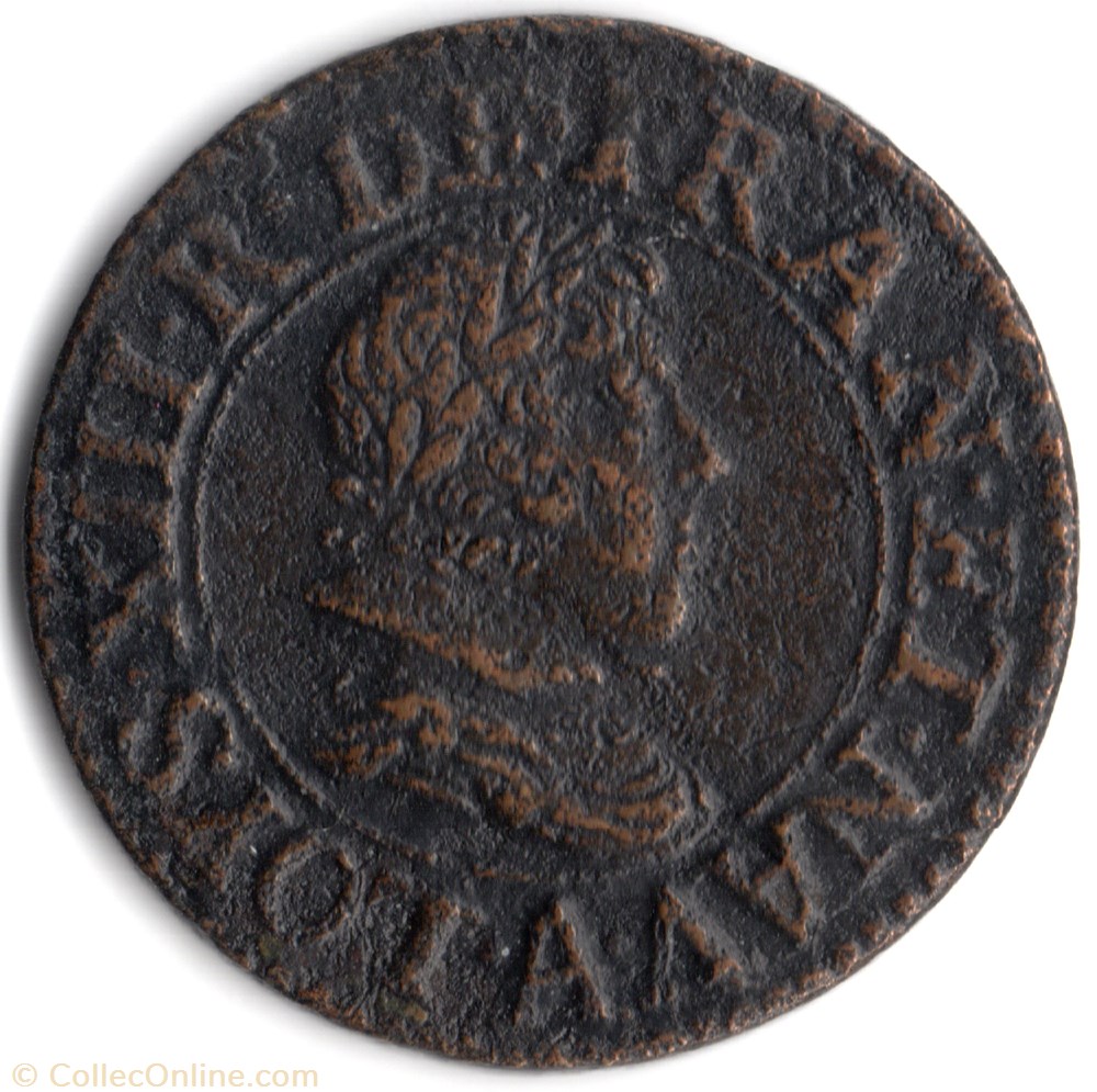 monnaie france royale cgkl390 double tournois louis xiii 1628a paris