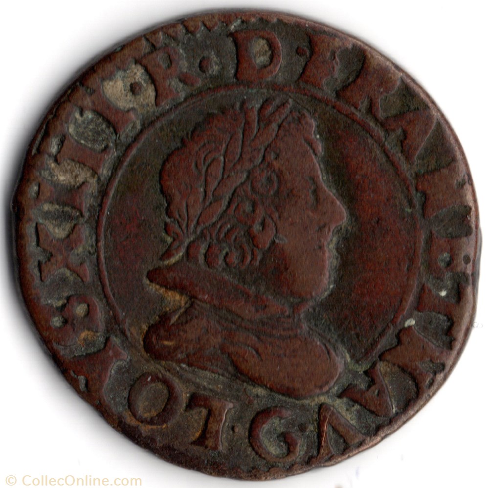 CGKL414 - Double tournois LOUIS XIII 1626G Poitiers monnaie france a royale cgkl414 double tournois louis xiii 1626g poitiers
