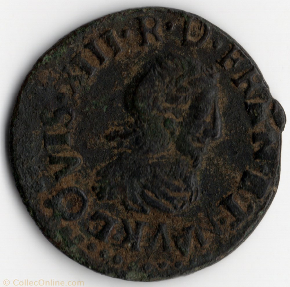 monnaie france royale cgkl288 double tournois louis xiii 1637k bordeaux