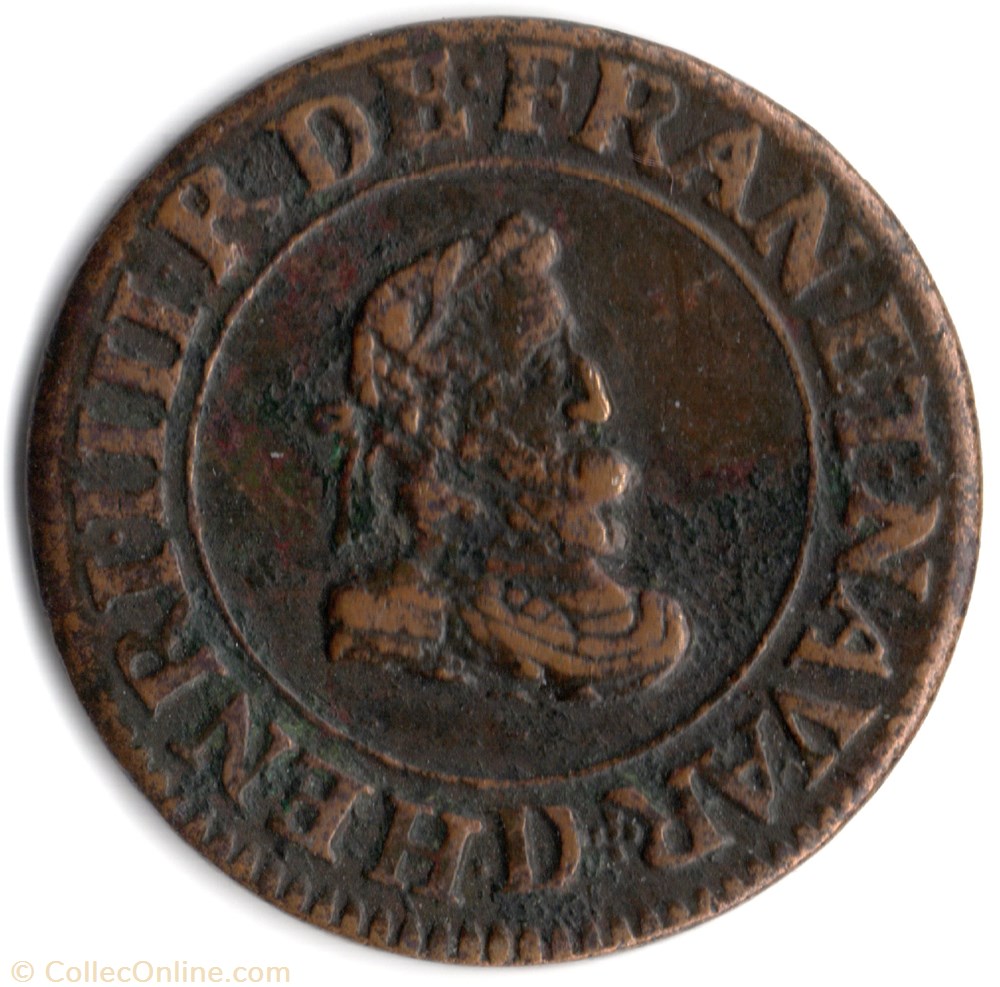 CGKL202 - Double tournois Henri IV 1607D Lyon monnaie france a royale cgkl202 double tournois henri iv 1607d lyon