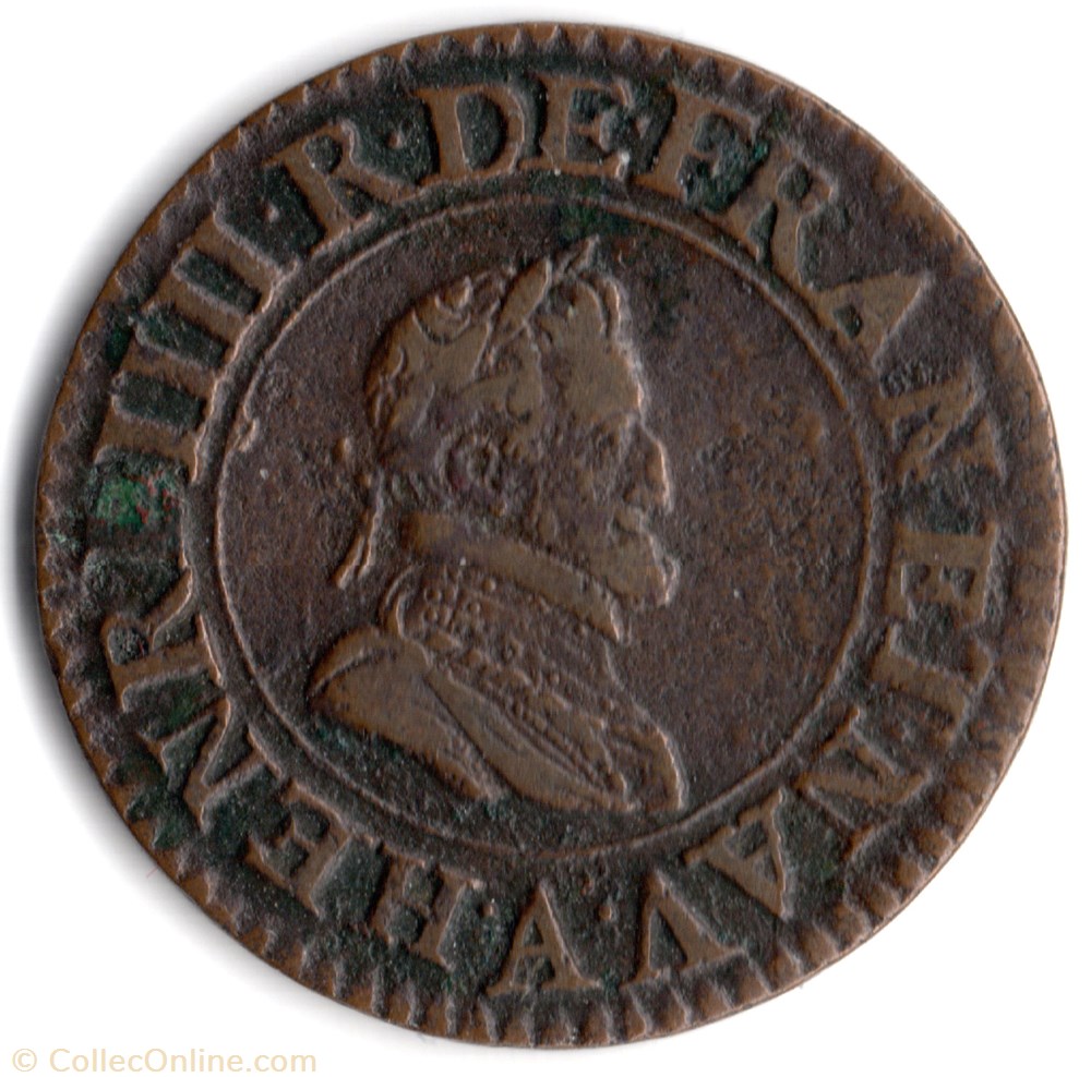 monnaie france royale cgkl222 double tournois henri iv 1605a paris