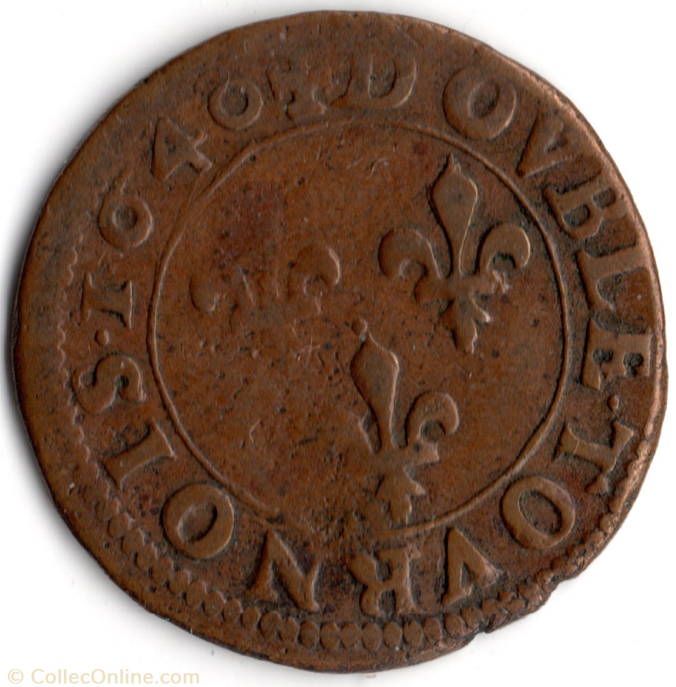 CGKL434B - Double tournois LouisXIII 1640A ROUEN monnaie france royale cgkl434b double tournois louisxiii 1640a rouen