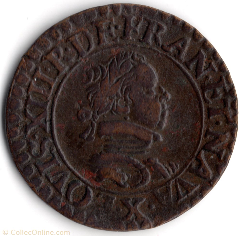 monnaie france royale cgkl266 double tournois louis xiii 1616x amiens