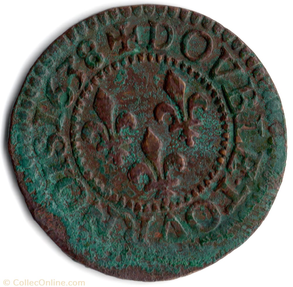 monnaie france a royale cgkl462 double tournois louis xiii 1638e tours