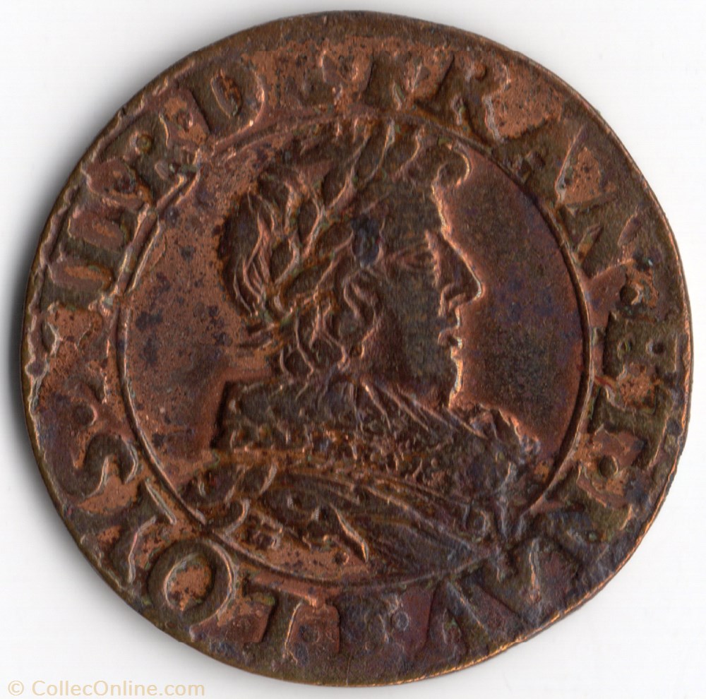 CGKL440 - Double tournois LOUIS XIII 1631E Tours monnaie france a royale cgkl440 double tournois louis xiii 1631e tours