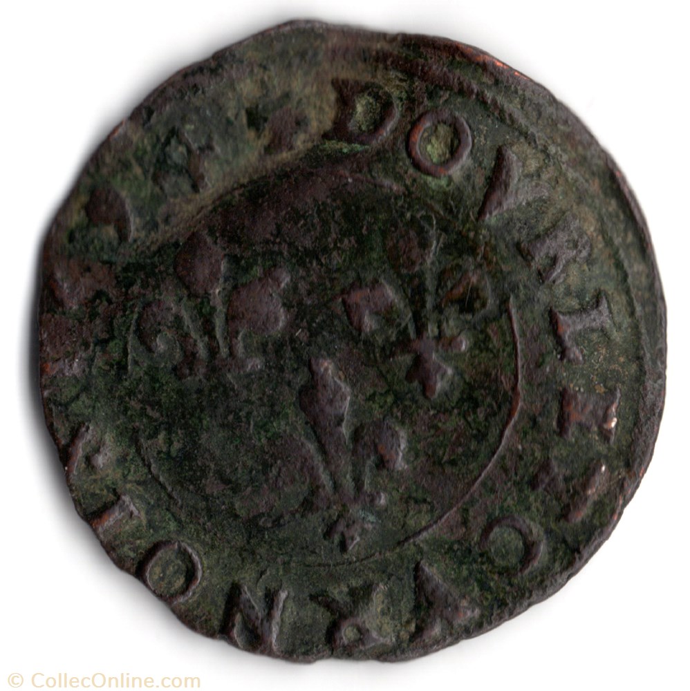 CGKL170 Double tournois HENRI IV 1594 Clermont monnaie france a royale cgkl170 double tournois henri iv 1594 clermont