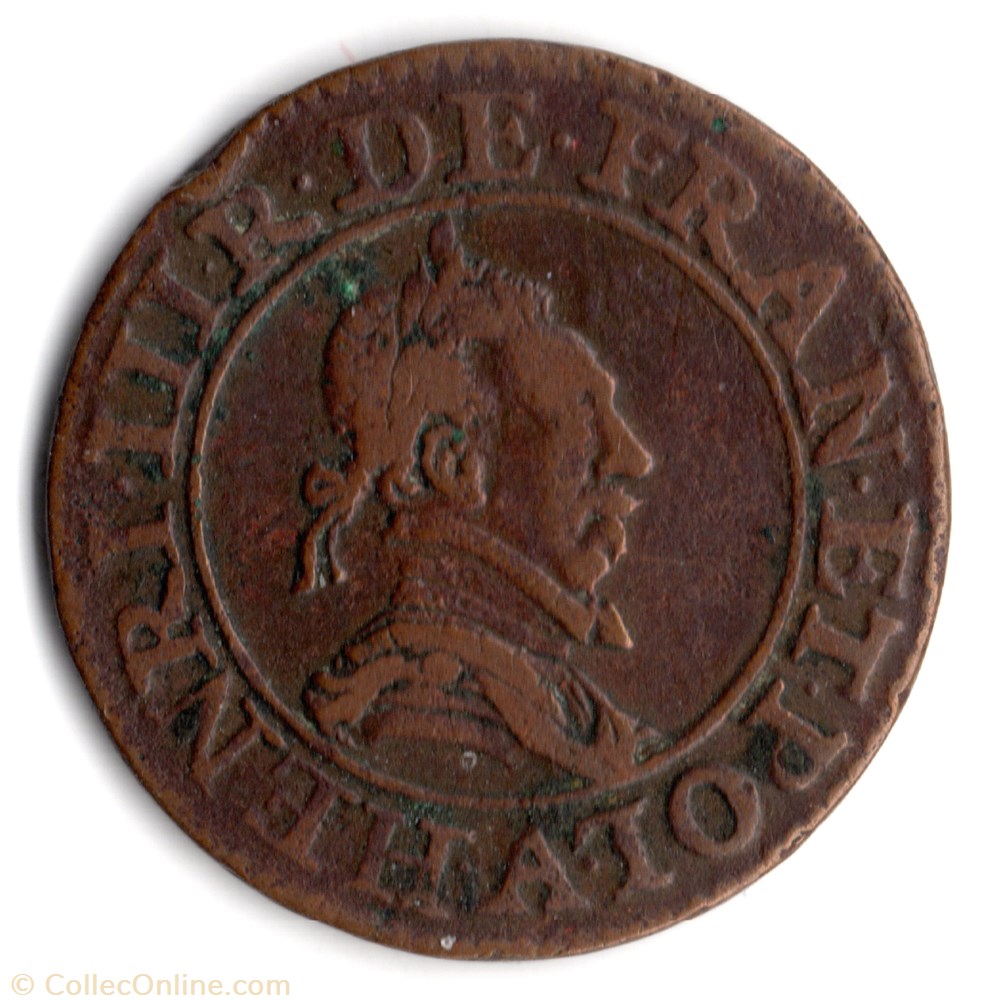 monnaie france royale cgkl86 double tournois henri iii 1588a paris