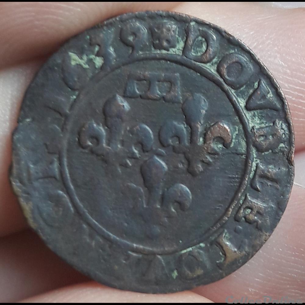 GASTON D'ORLEANS 1627-1650 Double tournois monnaie france feodale gaston orleans 1627 1650 double tournois