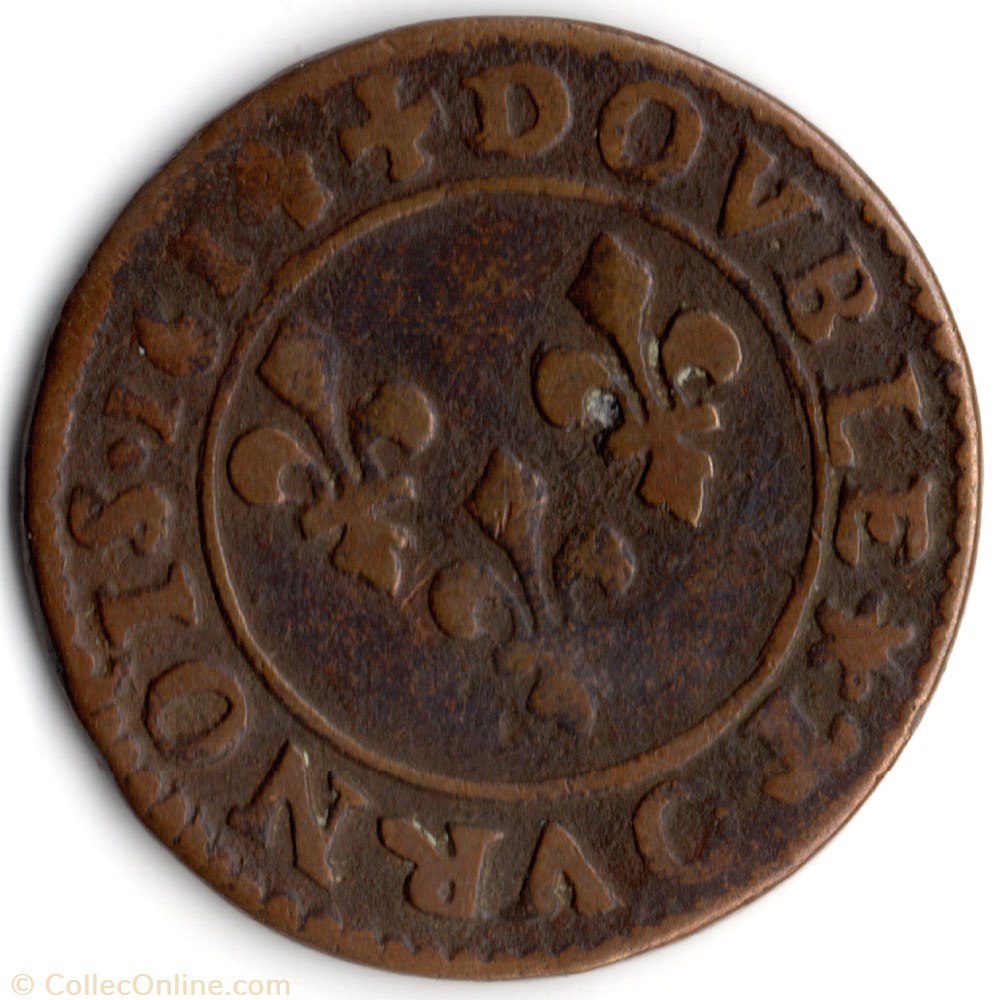 monnaie france royale cgkl272 double tournois louis xiii 1614k bordeaux