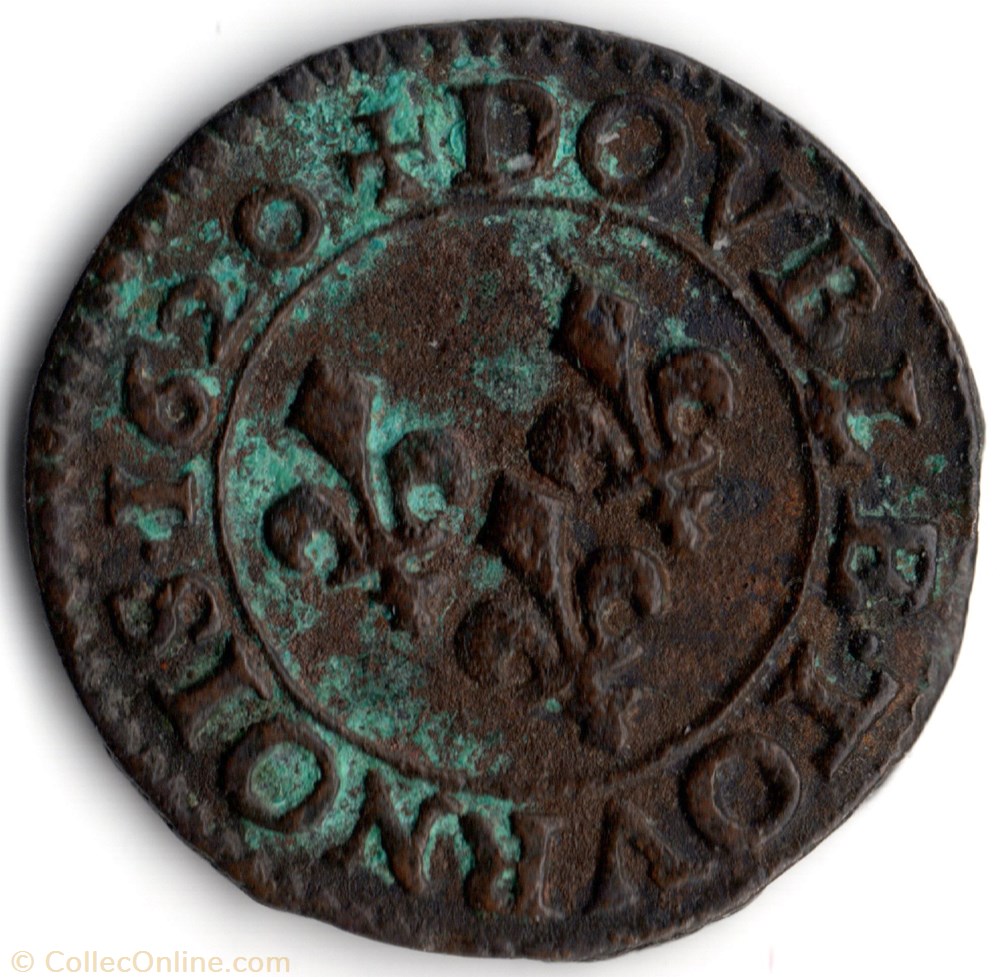 CGKL412 - Double tournois LOUIS XIII 1620G Poitiers monnaie france a royale cgkl412 double tournois louis xiii 1620g poitiers