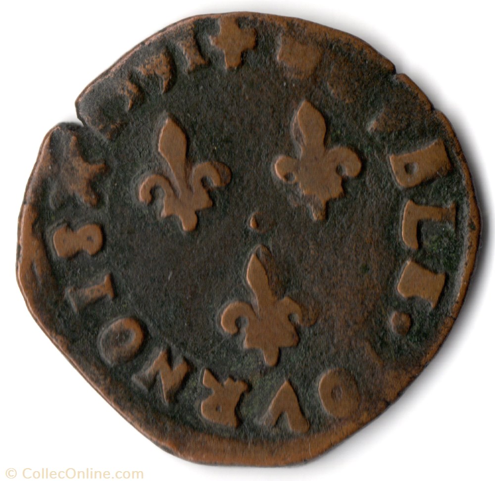CGKL198 - Double tournois HENRI IV 1591I Limoges monnaie france a royale cgkl198 double tournois henri iv 1591i limoges