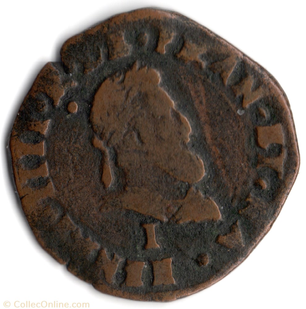 CGKL198 - Double tournois HENRI IV 1591I Limoges monnaie france a royale cgkl198 double tournois henri iv 1591i limoges