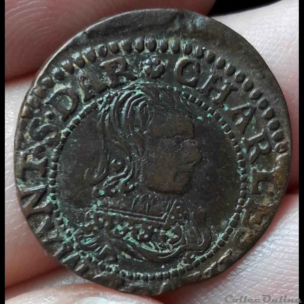 CHARLES II de Gonzague 1637-1665 monnaie france feodale charles ii de gonzague 1637 1665