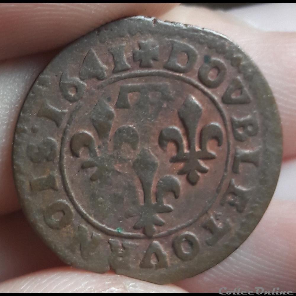monnaie france royale gaston orleans 1627 1650 double tournois