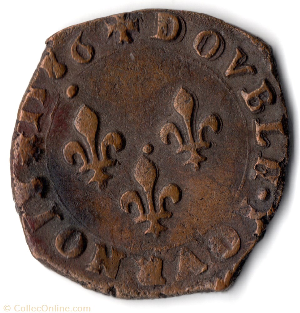CGKL74 - Double tournois HENRI III 1586T Nantes monnaie france royale cgkl74 double tournois henri iii 1586t nantes