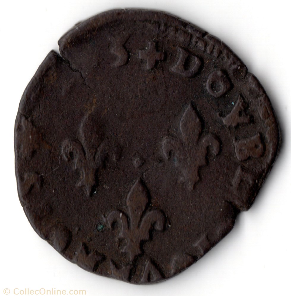 CGKL198 - Double tournois HENRI IV 1593I Limoges monnaie france a royale cgkl198 double tournois henri iv 1593i limoges