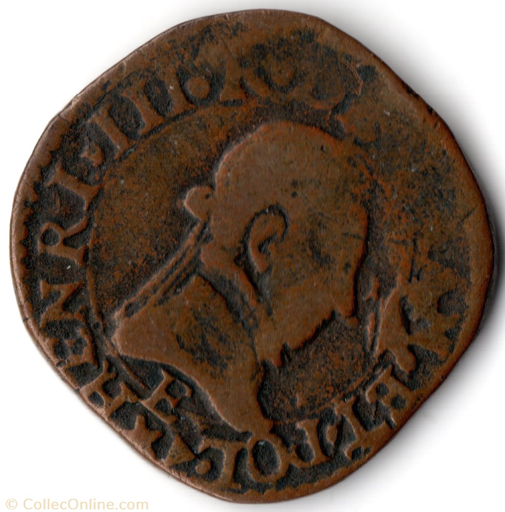 CGKL128 - Double tournois HENRI III 1584E Tours monnaie france a royale cgkl128 double tournois henri iii 1584e tours