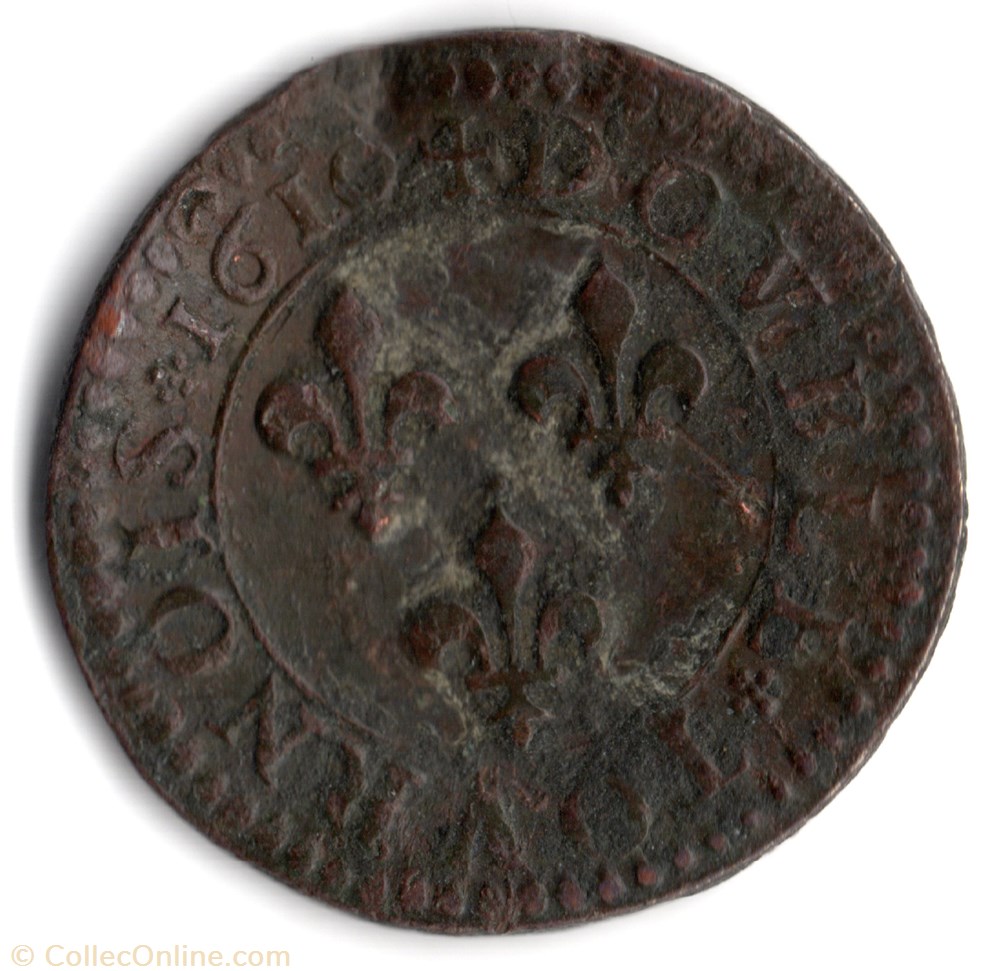 CGKL204 - Double tournois HENRI IV 1610D Lyon monnaie france a royale cgkl204 double tournois henri iv 1610d lyon