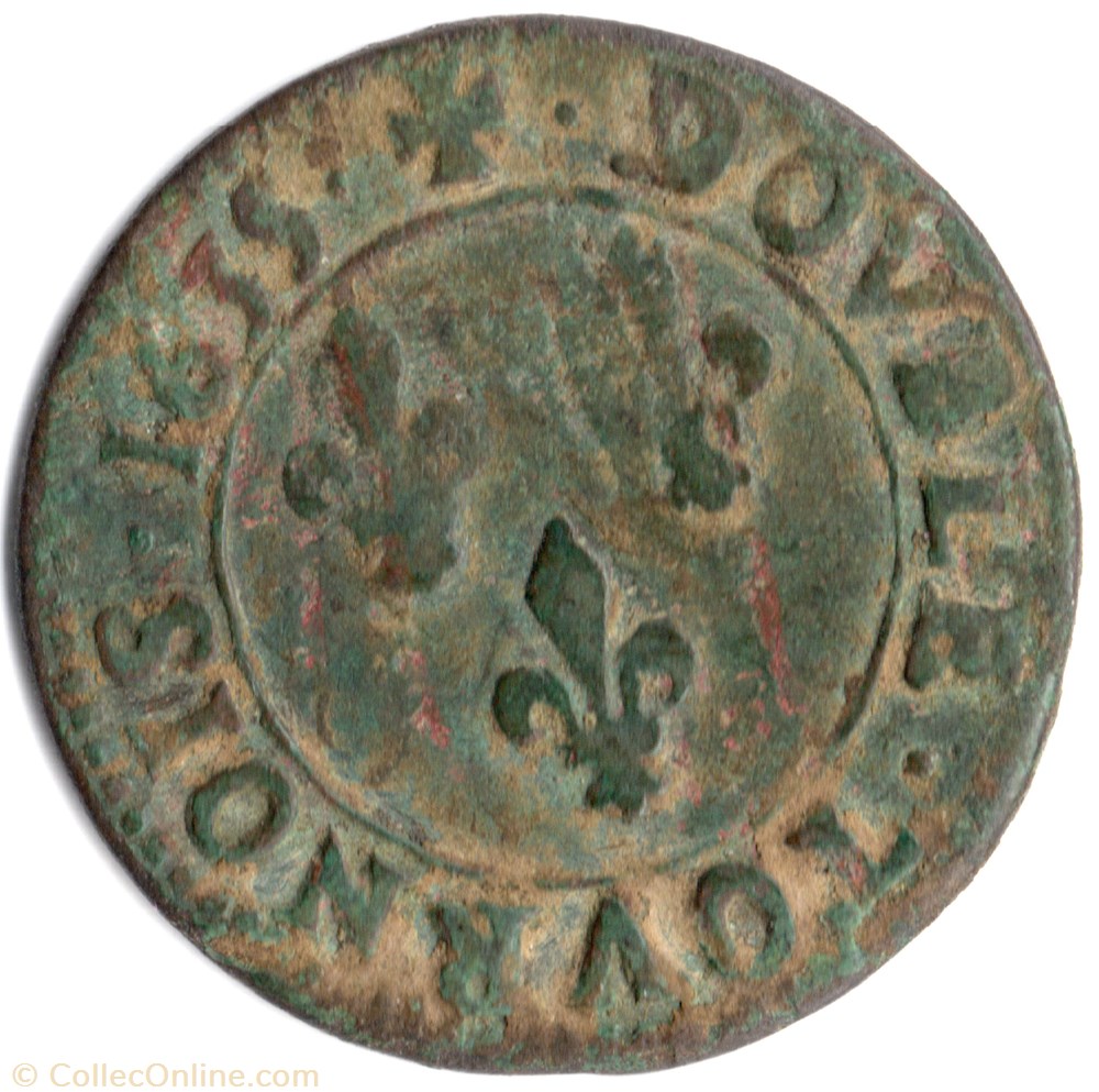 monnaie france royale cgkl506 double tournois louis xiii 1635 st palais