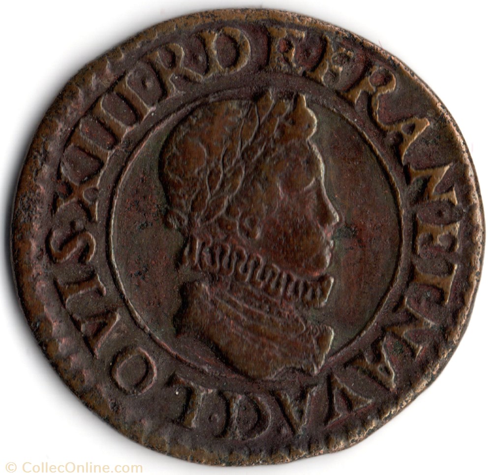 monnaie france a royale cgkl338 double tournois louis xiii 1611d lyon
