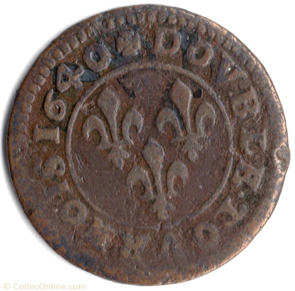 monnaie france a royale cgkl522 double tournois louis xiii 1640