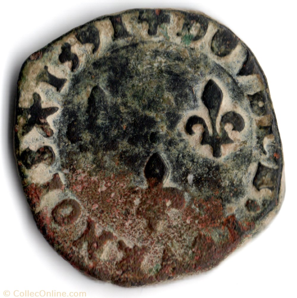 CGKL198 - Double tournois HENRI IV 1591I Limoges monnaie france a royale cgkl198 double tournois henri iv 1591i limoges