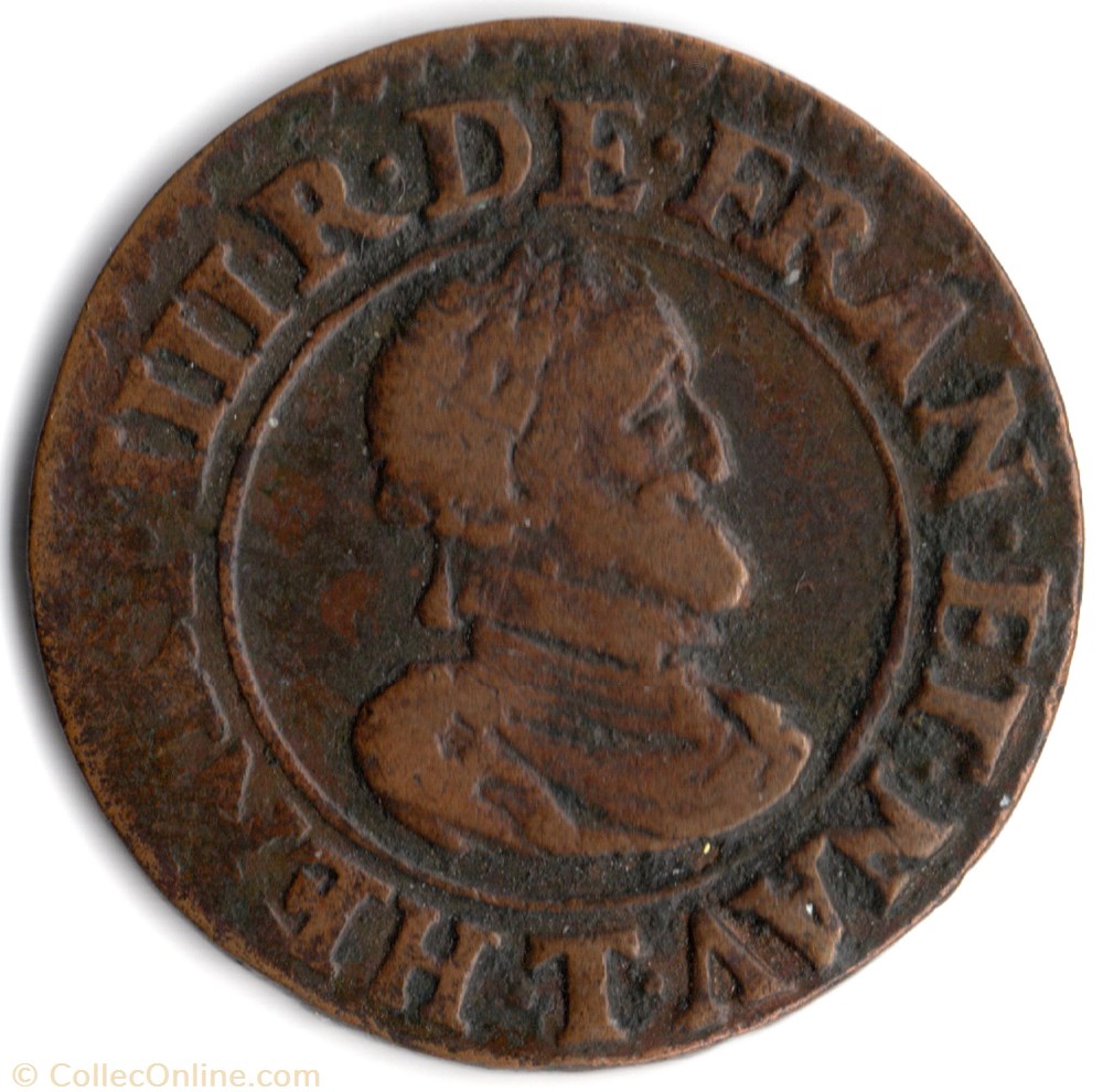 CGKL216 - Double tournois Henri IV 1610T Nantes monnaie france royale cgkl216 double tournois henri iv 1610t nantes