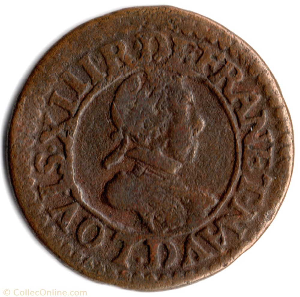 CGKL344 - Double tournois LOUIS XIII 1618D Lyon monnaie france a royale cgkl344 double tournois louis xiii 1618d lyon
