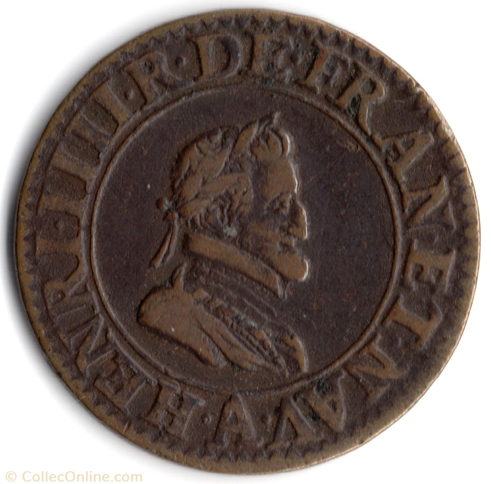 CGKL222 - Double tournois Henri IV 1603A monnaie france royale cgkl222 double tournois henri iv 1603a