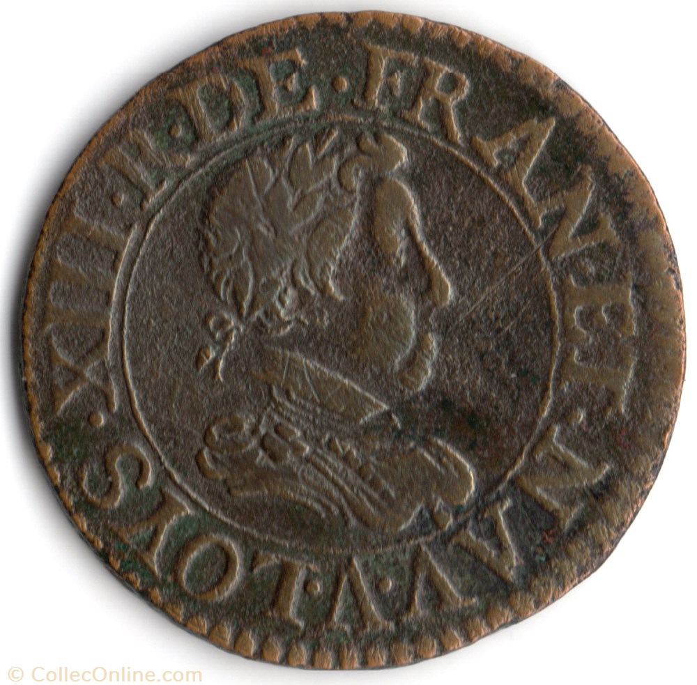 monnaie france royale cgkl388 double tournois louis xiii 1620a paris