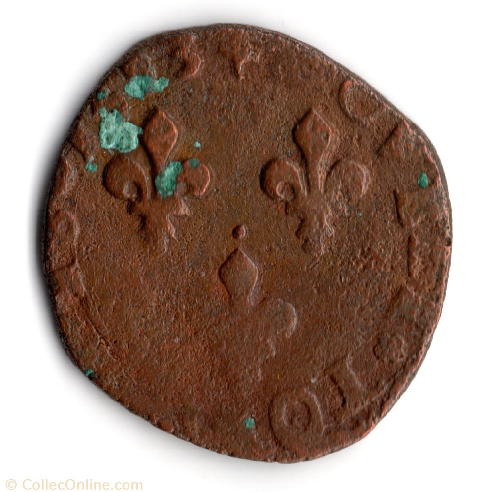 CGKL190 - Double tournois HENRI IV 1593H La Rochelle monnaie france royale cgkl190 double tournois henri iv 1593h la rochelle
