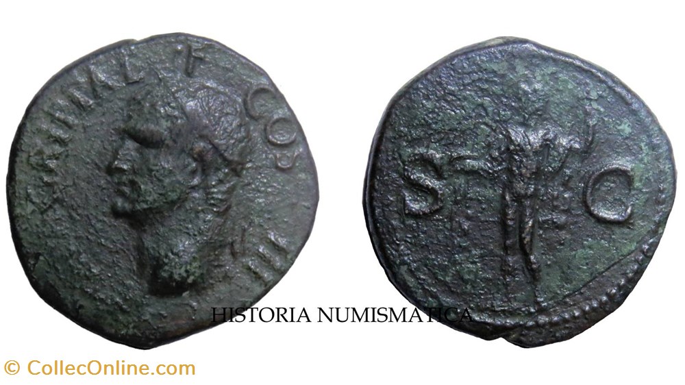 Caligola per Agrippa, asse monete antico dal romani imperiali repubblicani caligola per agrippa asse