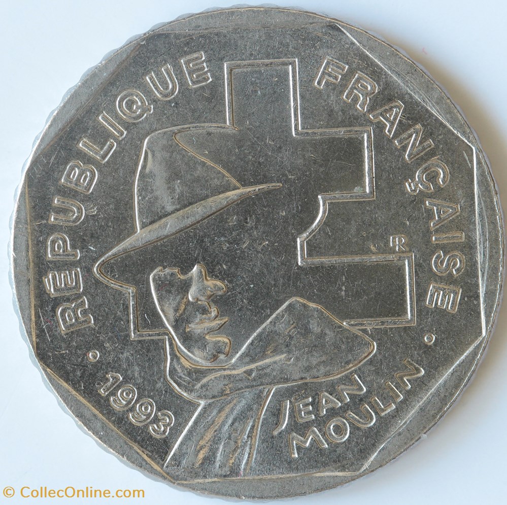 monnaies monde france deux francs jean moulin