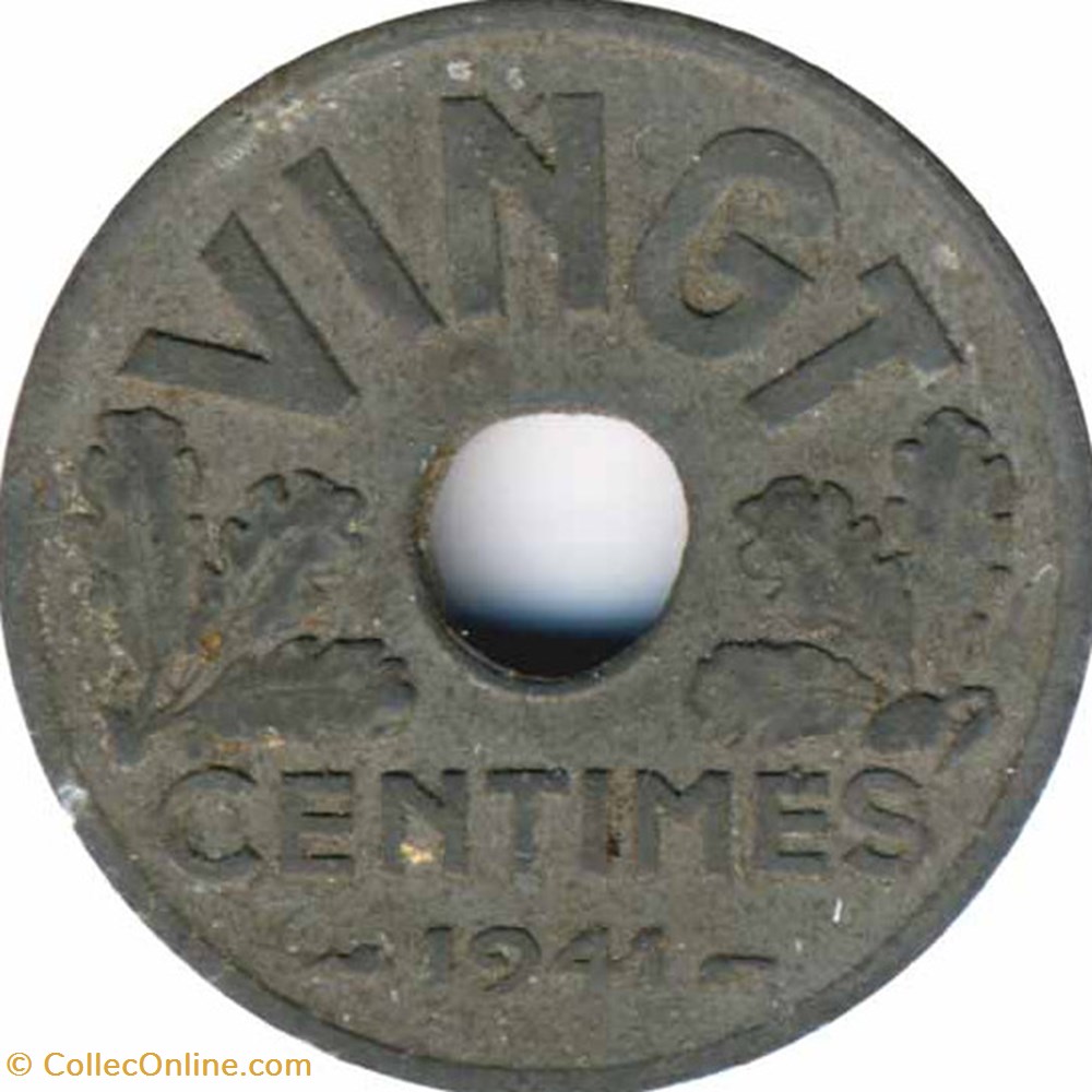 Vingt Centimes - Type Vingt 1941 monnaies monde france vingt centimes type vingt 1941