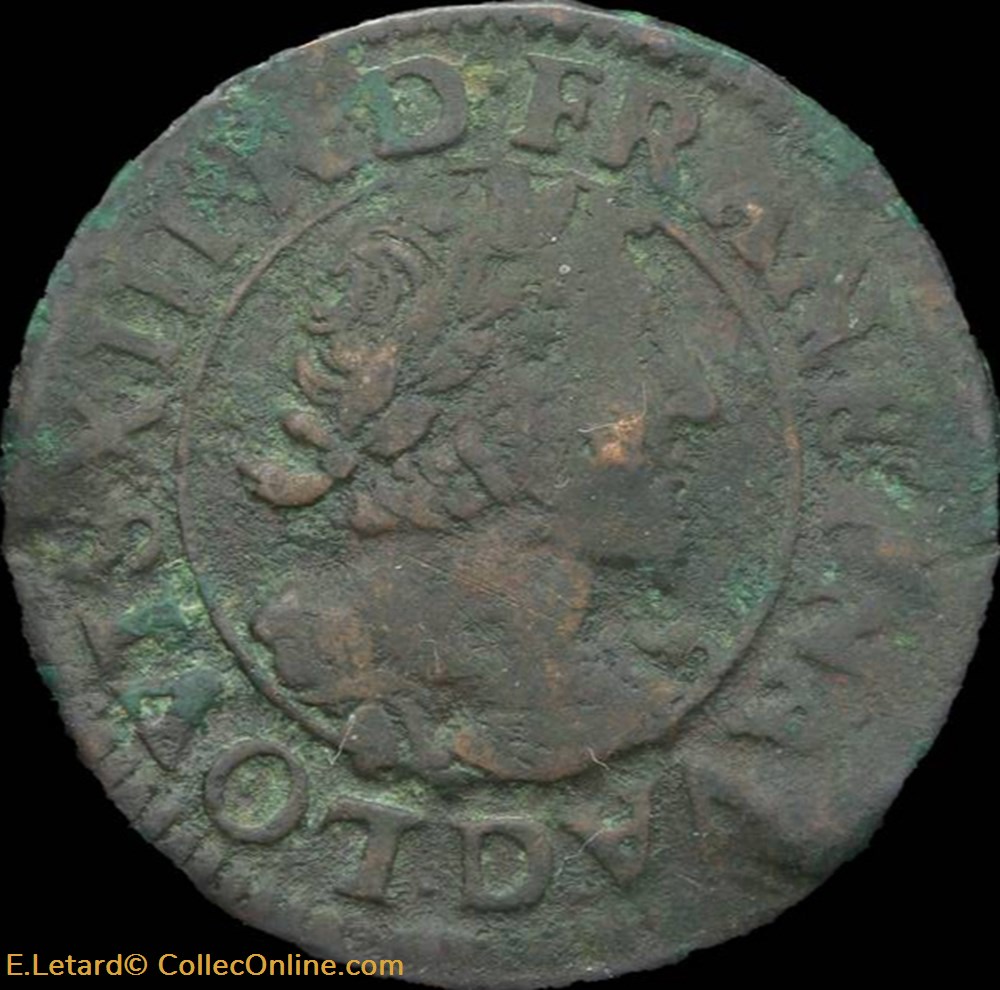 Louis XIII - Double Tournois de Lyon Type 7 1630 - CGKL.350 monnaies europe medievale a france royales louis xiii double tournois de lyon type 7 1630 cgkl 350